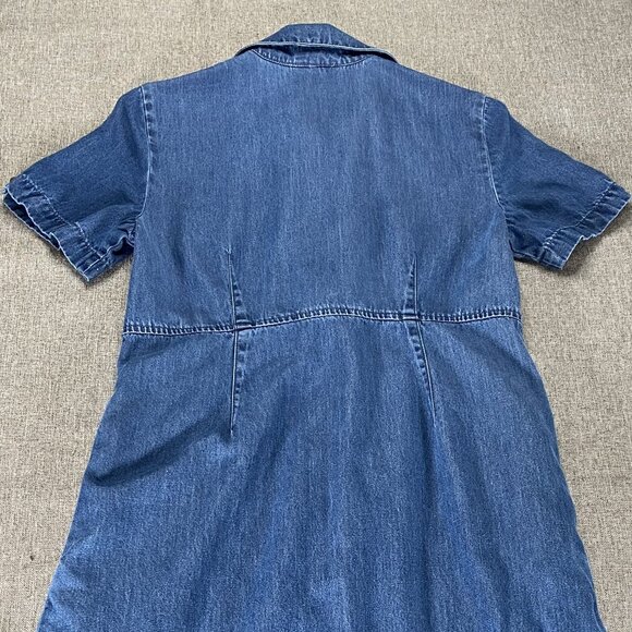 Vintage Appleseeds PETITES Button Up Maxi Denim Dress Women's 6P Blue Casual - Picture 8 of 13